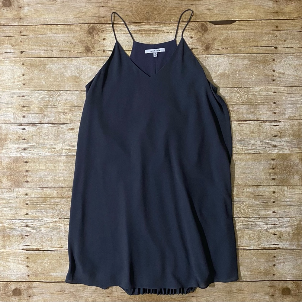 Naked Zebra Slip Dress with Pleated Racer Back Sz S